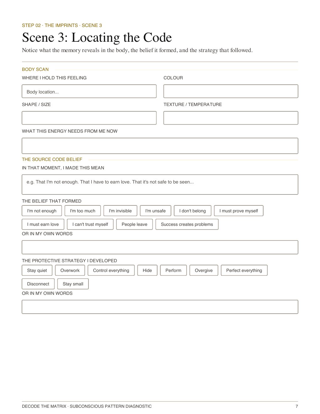 Decode the Matrix workbook, page 7