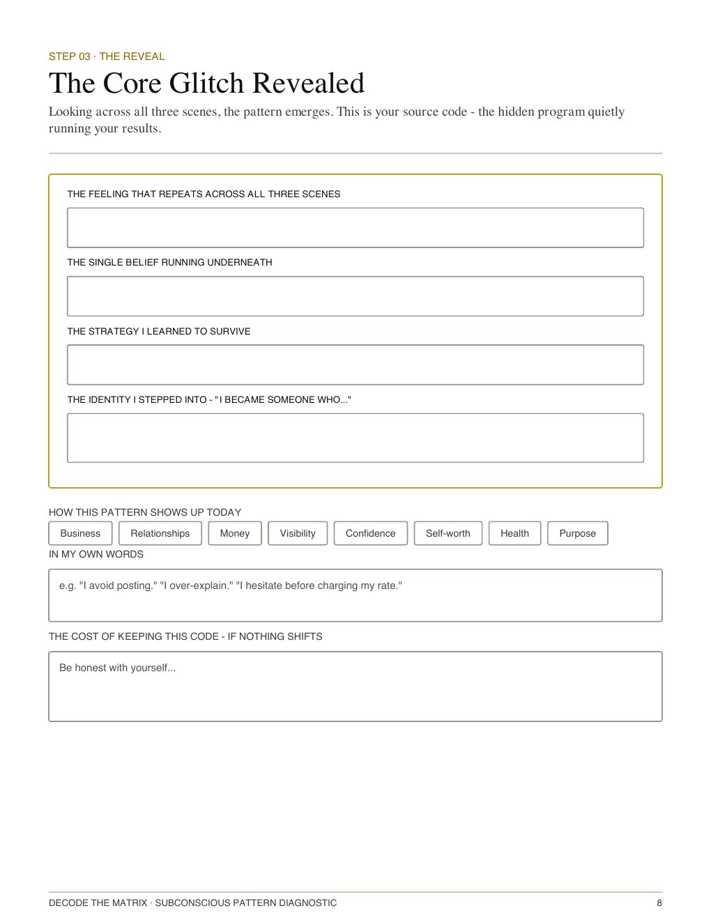 Decode the Matrix workbook, page 8
